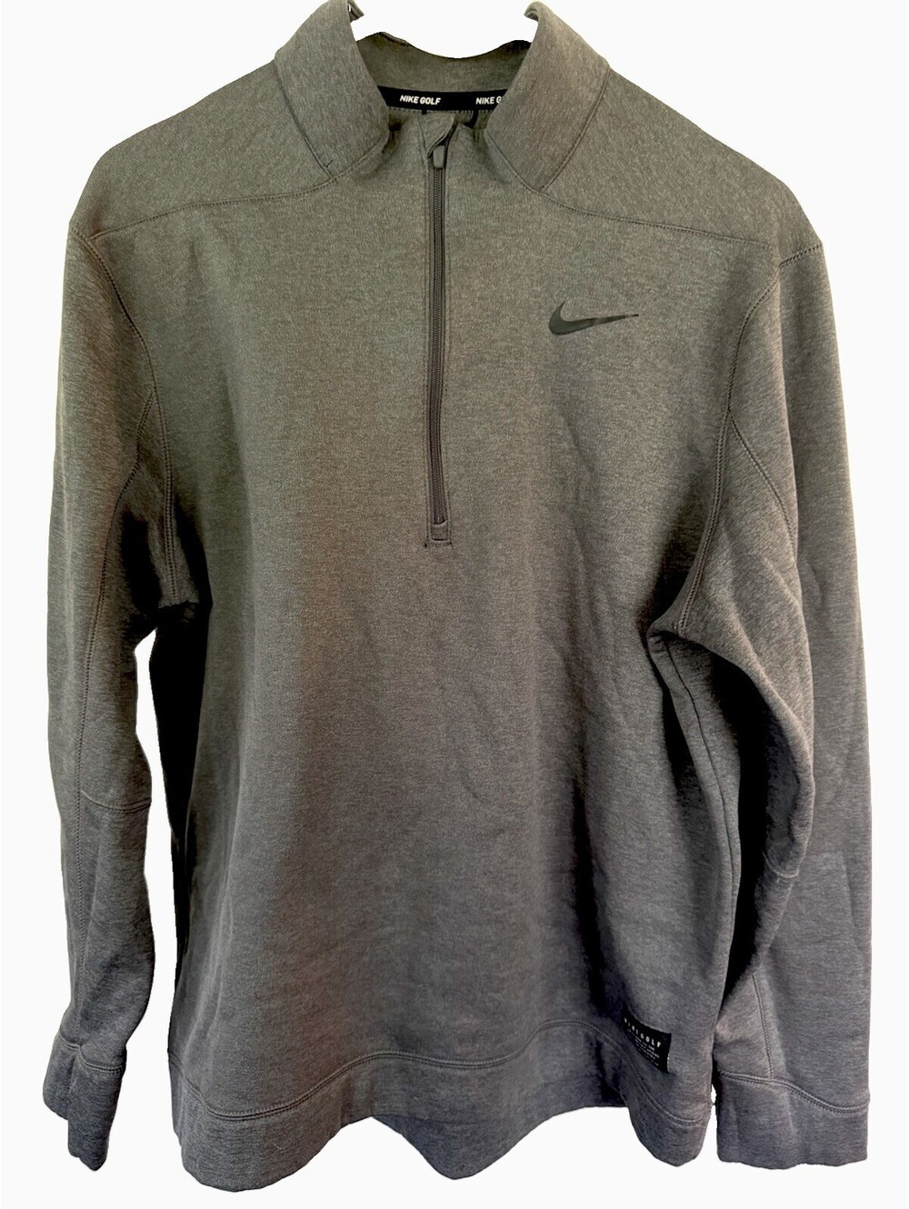 Nike Golf Gray Solid 1/4 Zip Mock Neck Long Sleeve Pullover Men’s M 832350-021